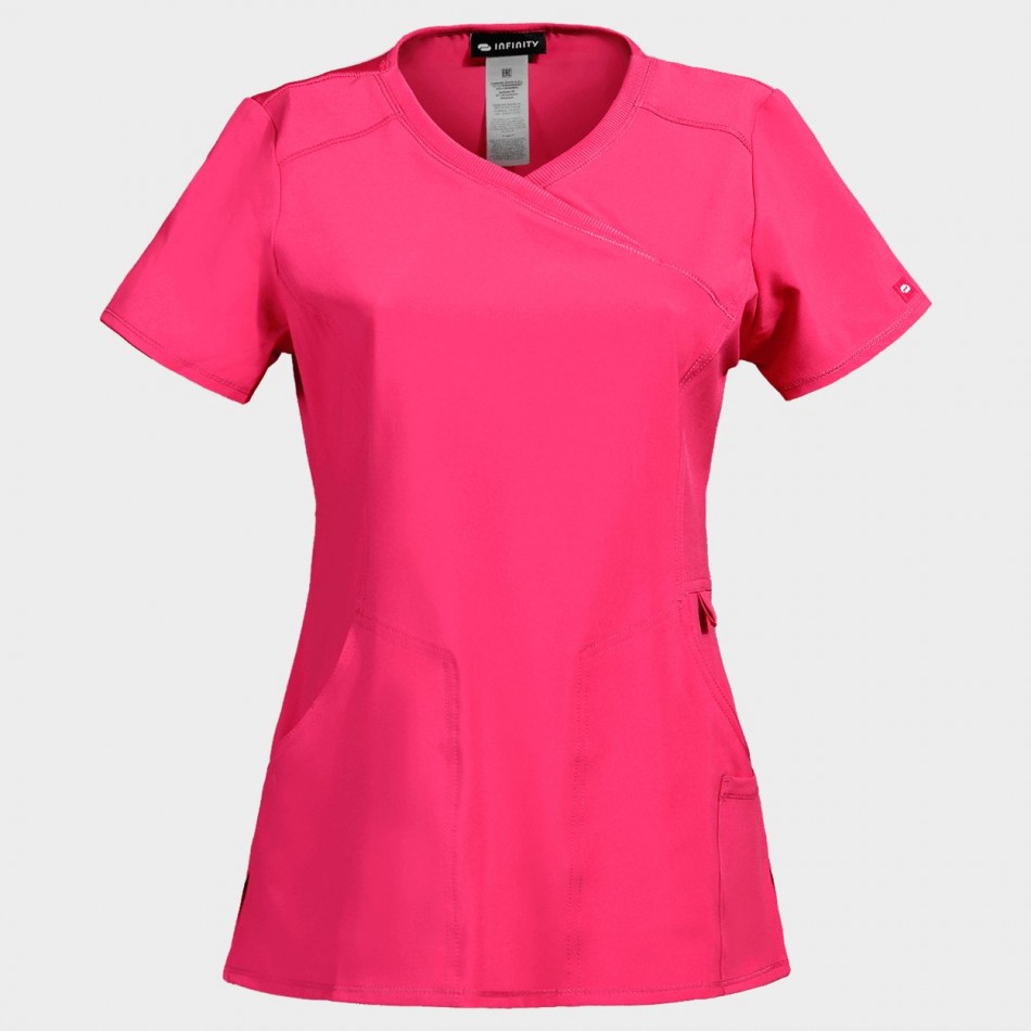 Tunică medicală pentru femei CHEROKEE WRAP ROZ CKE2625A