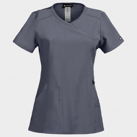 Tunică medicală pentru femei CHEROKEE WRAP GRI CKE2625A