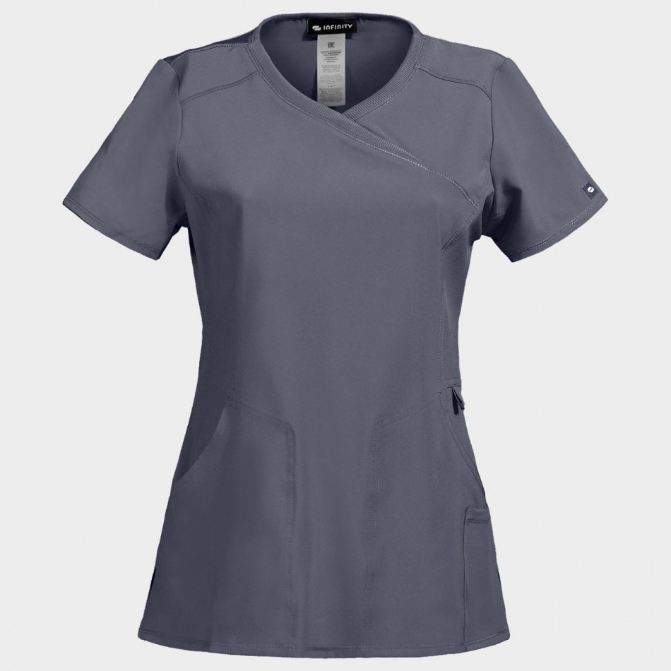 Tunică medicală pentru femei CHEROKEE WRAP GRI CKE2625A