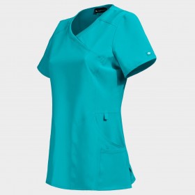 Tunică medicală pentru femei CHEROKEE WRAP PETROL DESCHIS CKE2625A 3