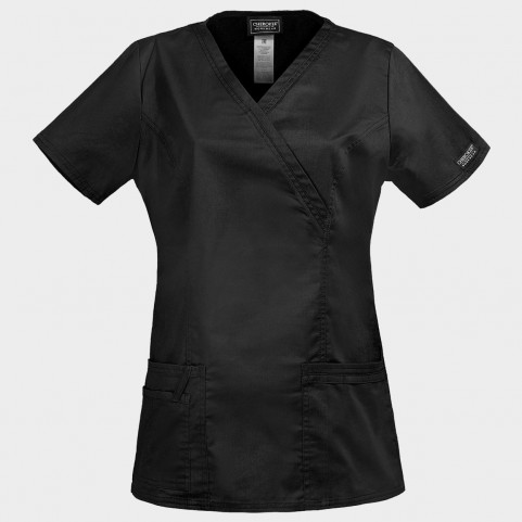 Tunică medicală pentru femei CHEROKEE WRAP NEGRU WWE4728
