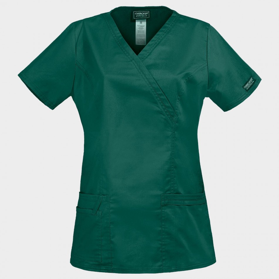 Tunică medicală pentru femei CHEROKEE WRAP NEGRU WWE4728