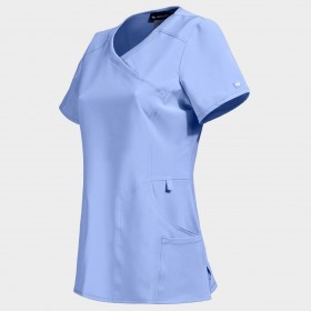 Tunică medicală pentru femei CHEROKEE WRAP ALBASTRU DESCHIS CKE2625A 3