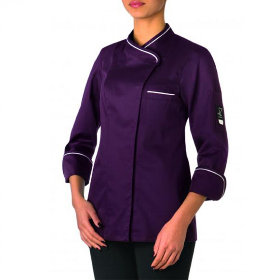 STEFANIA PURPLE Lady's chef's tunic