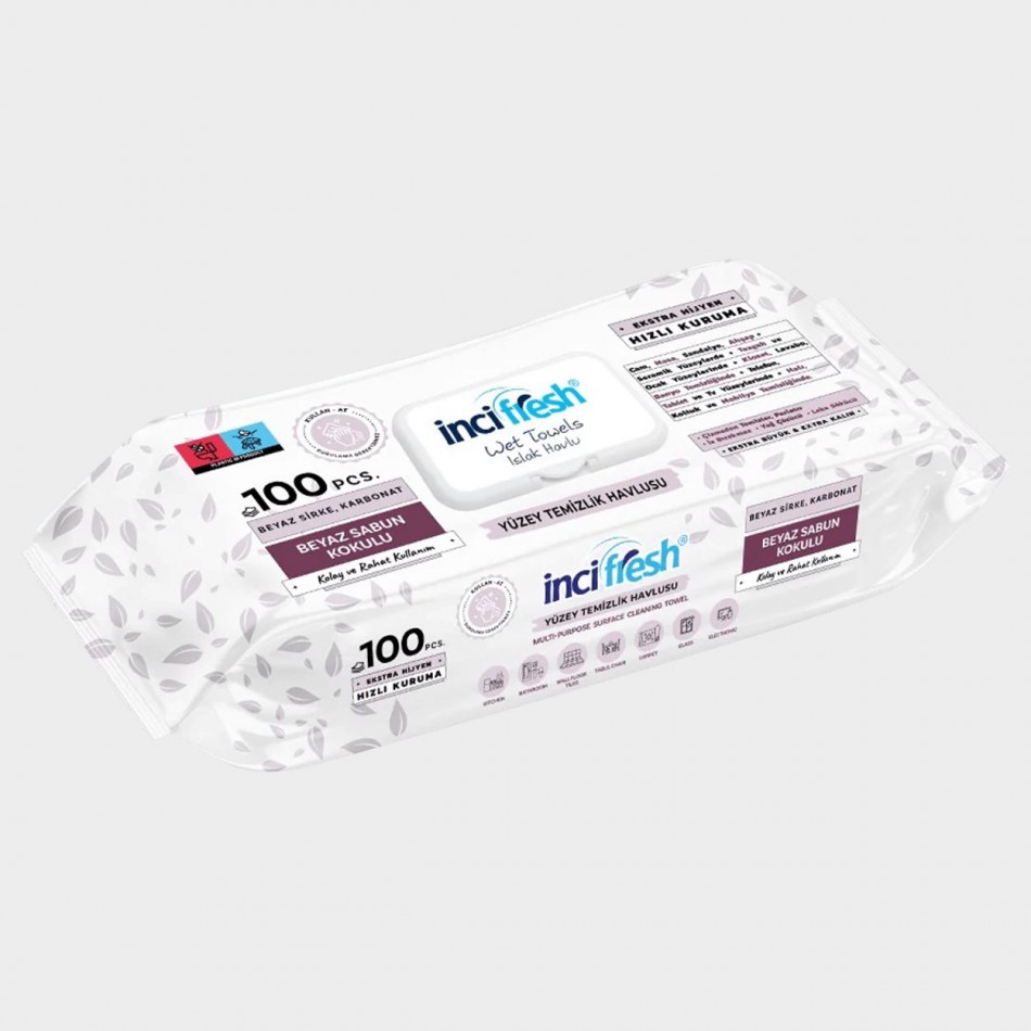 Șervețele umede pentru suprafețe INCI FRESH 100 buc.
