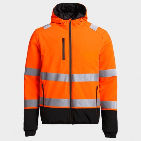 Jachetă de lucru căptușită REEF PAD HV SOFTSHELL ORANGE