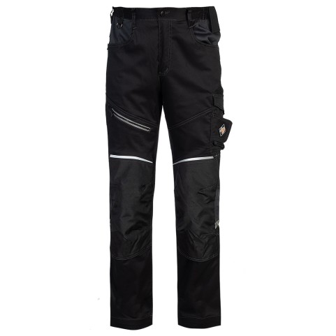 Pantaloni de lucru REVOLT 4STRETCH NEGRU/GRI ÎNCHIS/GRI