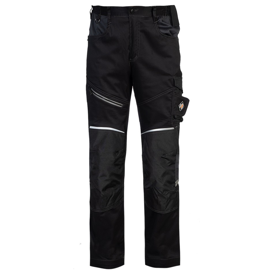 Pantaloni de lucru REVOLT 4STRETCH NEGRU/GRI ÎNCHIS/GRI