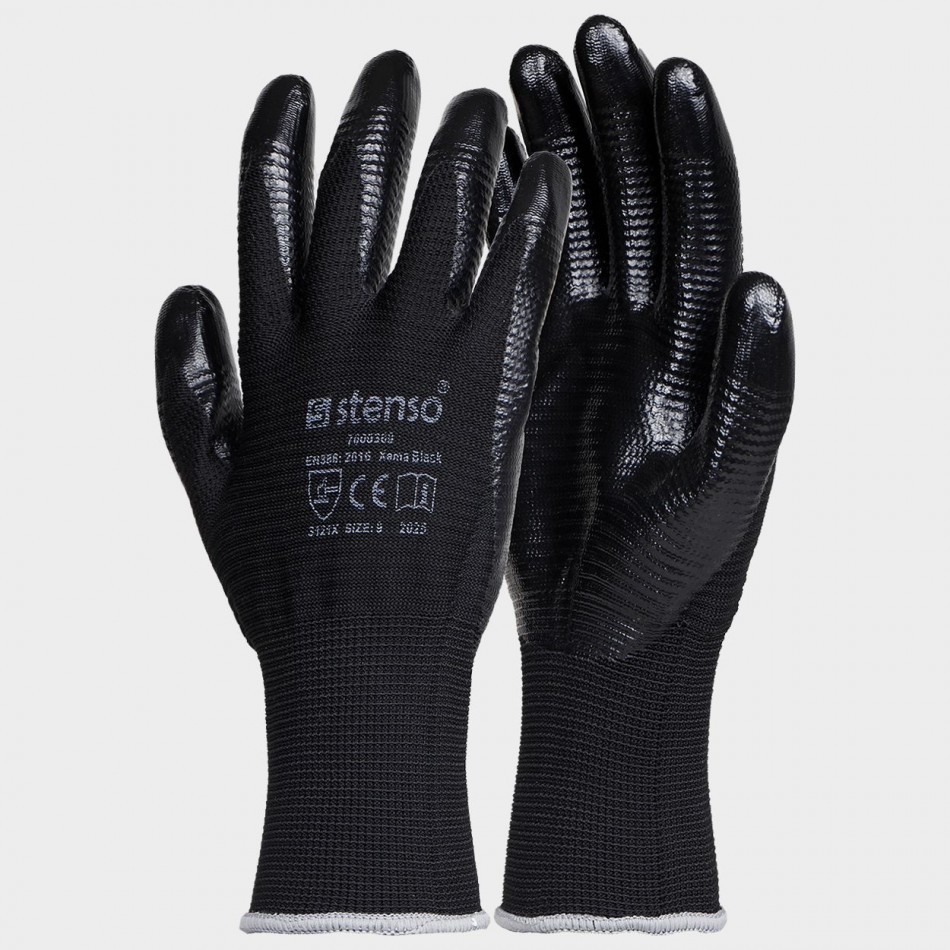 Mănuși acoperite cu nitril XEMA BLACK