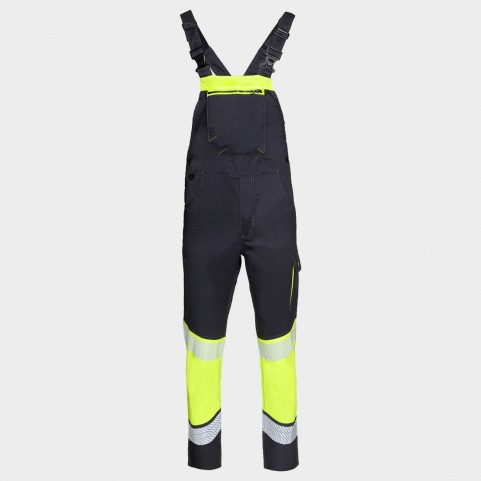 Pantaloni cu pieptar PRIMO HV LIGHT STRETCH YELLOW