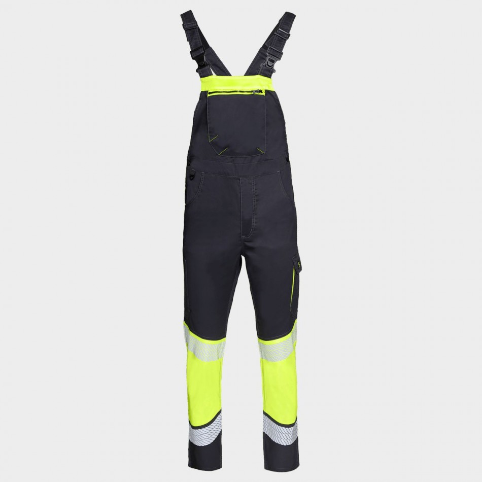Pantaloni cu pieptar PRIMO HV LIGHT STRETCH YELLOW
