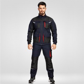 Pantaloni de lucru KASTOR STRETCH DARK BLUE/RED 2