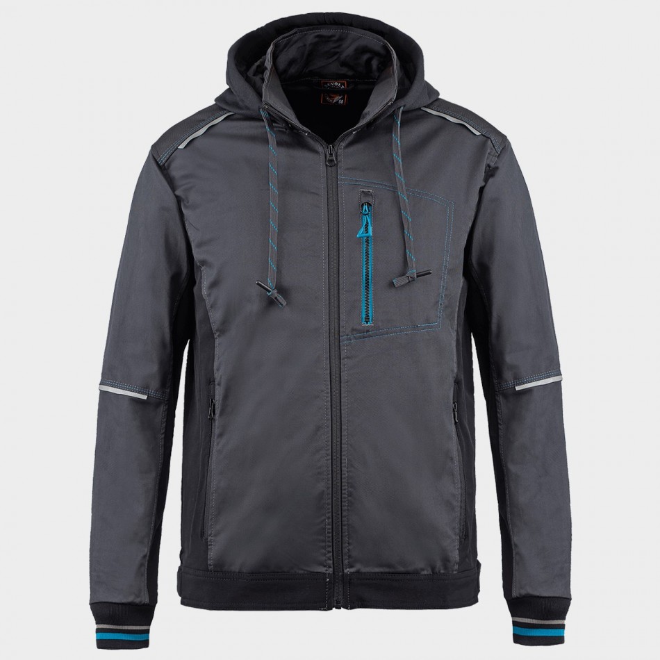 Jachetă de lucru REVOLT 4STRETCH GRI/NEGRU/PETROL