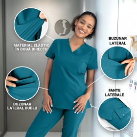 Tunica medicală de damă NOBBY PETROL 3