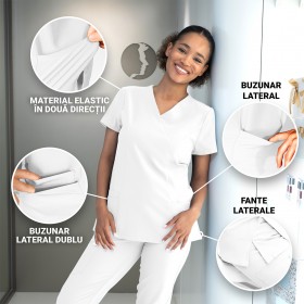 Tunica medicală de damă NOBBY WHITE 2