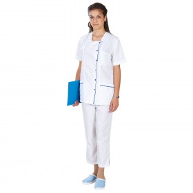 Costum medical pentru femei G4 ALB 1