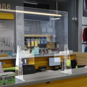 Protective screen with plexiglass holders 1