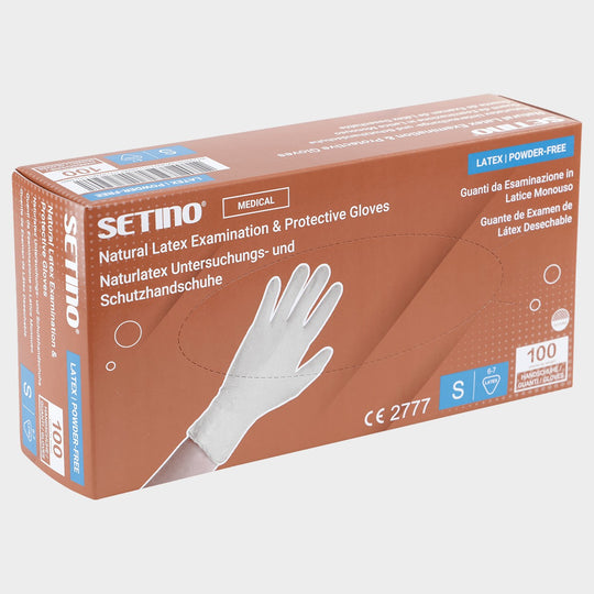 Γάντια λάτεξ μιας χρήσης SETINO LATEX WHITE PF - 1