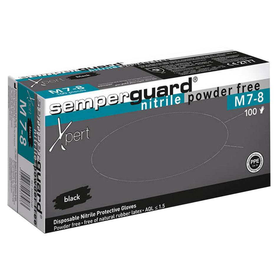 Еднократни ръкавици от нитрил SEMPERGUARD NITRILE XPERT BLACK - 100 бр. - 1