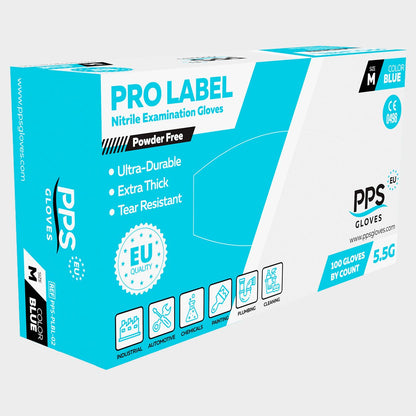 Еднократни ръкавици от нитрил PPS NITRILE BLUE PF 5.5G - 2