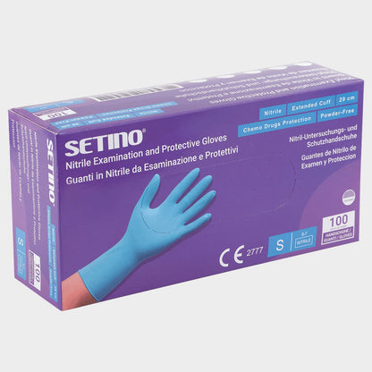 Mănuși de unica folosința din nitril SETINO NITRIL ALBASTRU - 29 cm. - 1
