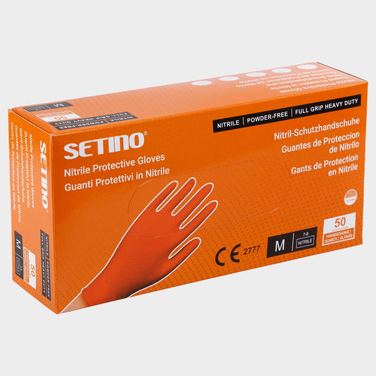Γάντια νιτριλίου μιας χρήσης SETINO NITRILE ORANGE - 1