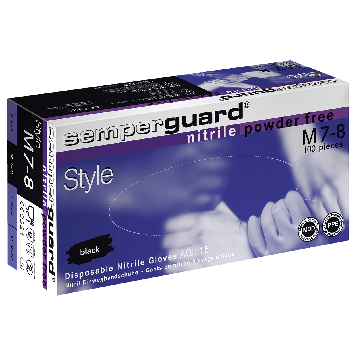 Disposable vinyl gloves RAIL BLUE - 1
