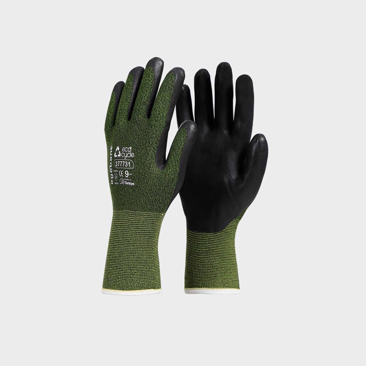 Mănuși tricotate ecologice topite în nitril EGEBANT ECOCYCLE GREEN - 5