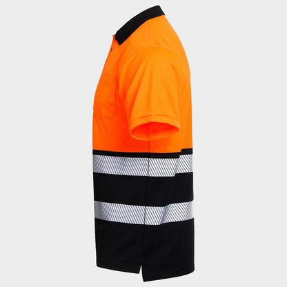 Polo tricou reflectorizant PRISMA HV PORTOCALIU/NEGRU - 4