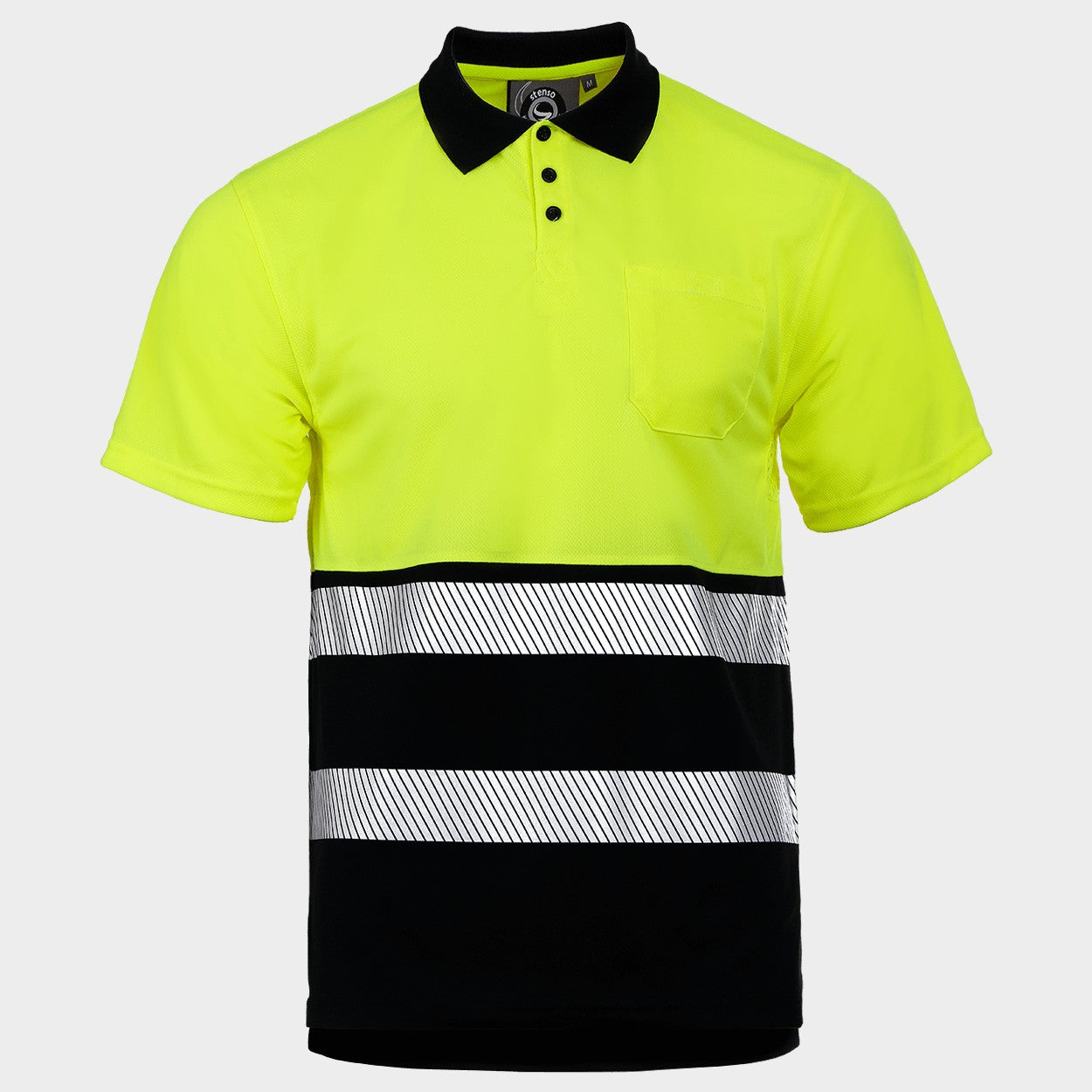 High visibility polo t-shirt PRISMA HV YELLOW/BLACK - 1