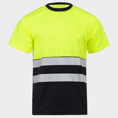 Tricou reflectorizant PRISMA HV GALBEN/NEGRU - 1