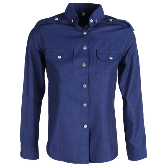 Lady's long sleeve shirt CITY NAVY - 1