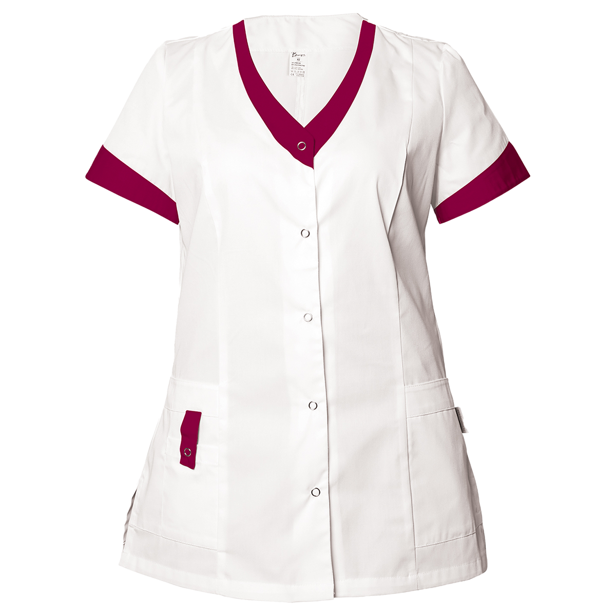 Дамска медицинска туника ALEGRA WHITE/BORDEAUX