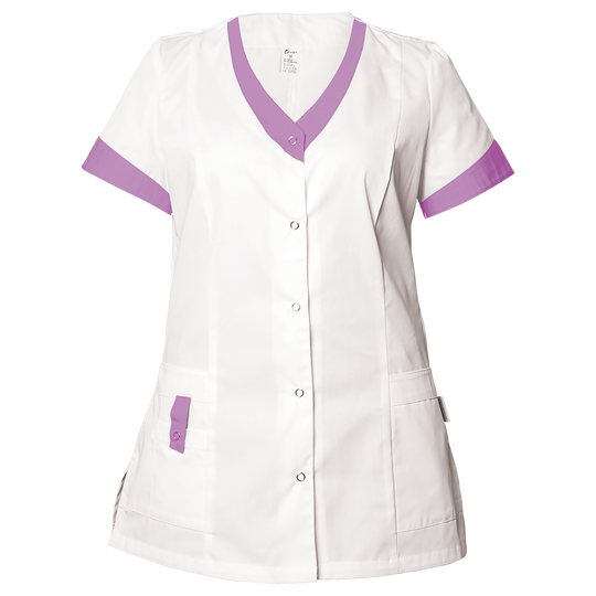 Tunică medicală pentru femei ALEGRA ALB/VIOLET
