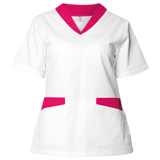Tunică medicală pentru femei FABIANA ALB/ROZ ÎNCHIS