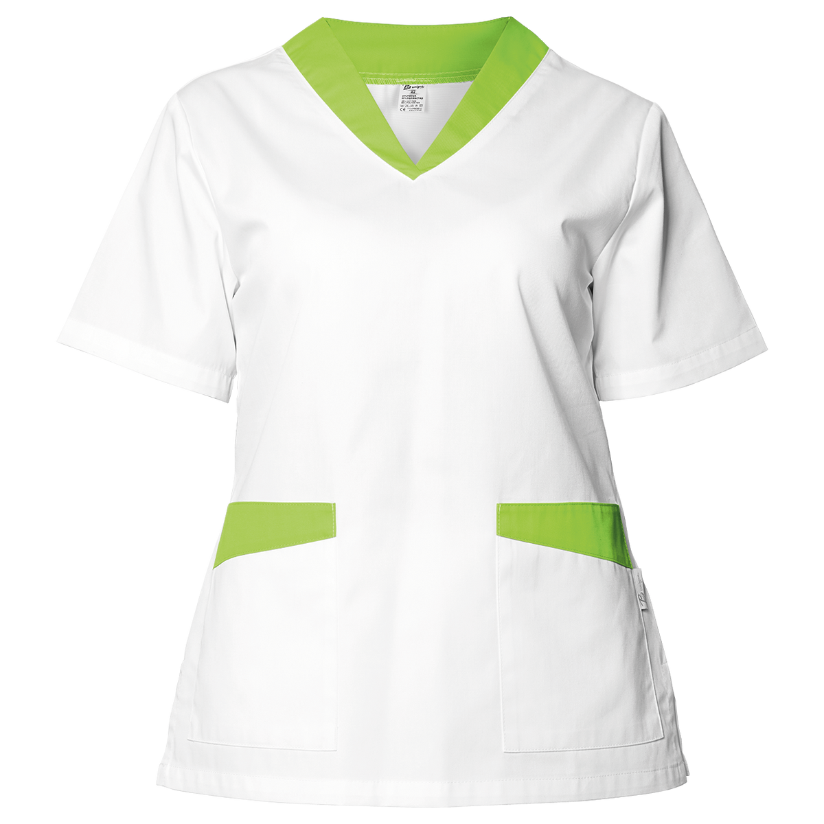 Tunică medicală pentru femei FABIANA ALB/VERDE DESCHIS