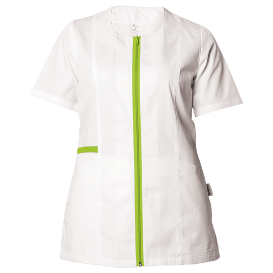 Tunică medicală pentru femei ZAIRA ALB/VERDE DESCHIS