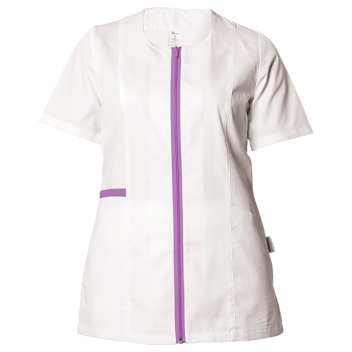 Tunică medicală pentru femei ZAIRA ALB/VIOLET