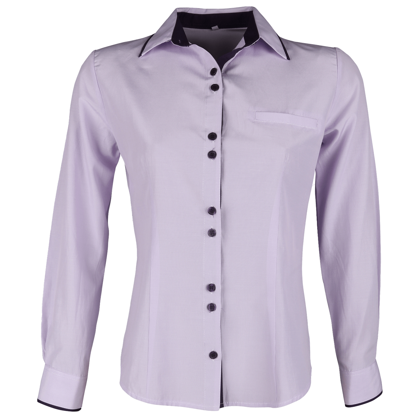 Γυναικείο μακρυμάνικο πουκάμισο ALEXIA LIGHT PURPLE STRIPE - 1