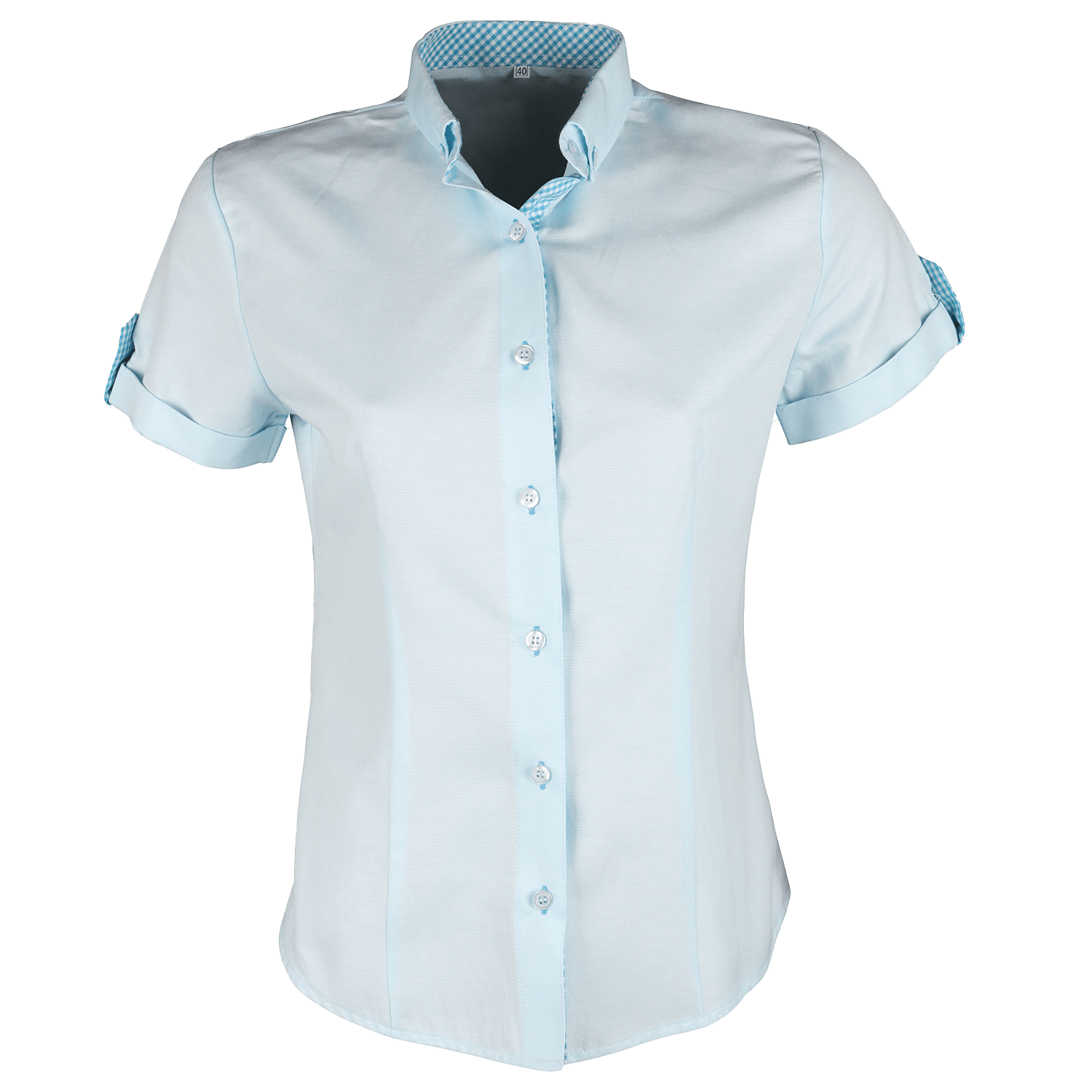 Lady's short sleeve shirt GABRIELE BLUE - 1