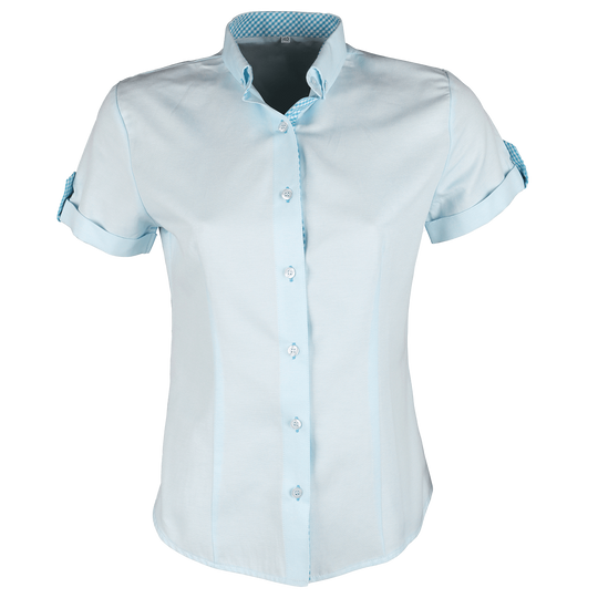 Lady's short sleeve shirt GABRIELE BLUE - 1