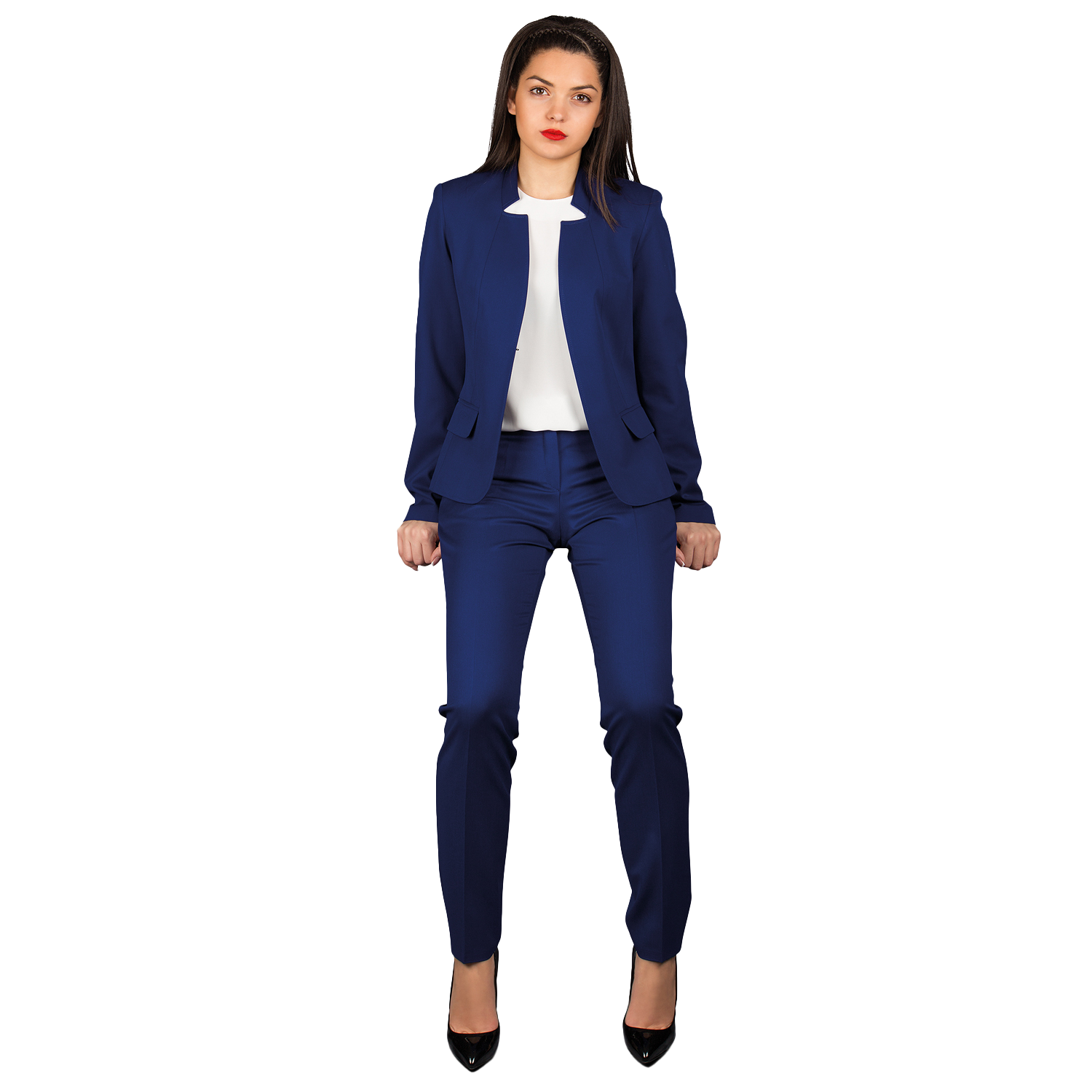 Γυναικείο παντελόνι κοστουμιού KARINA ROYAL BLUE - 2