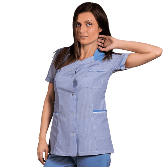 Tunică de lucru pentru femei X10 ALBASTRU STRIPE - 1