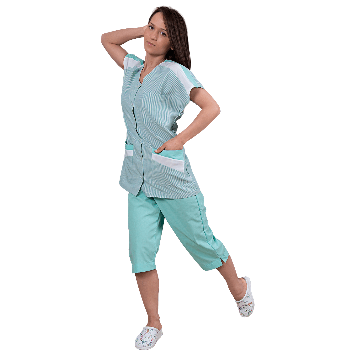 Γυναικεία Μπλούζα Εργασίας πετρόλ ZEBRA RESEDA - 2