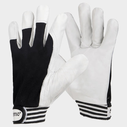 Leather and textile gloves GILT BLACK - 4
