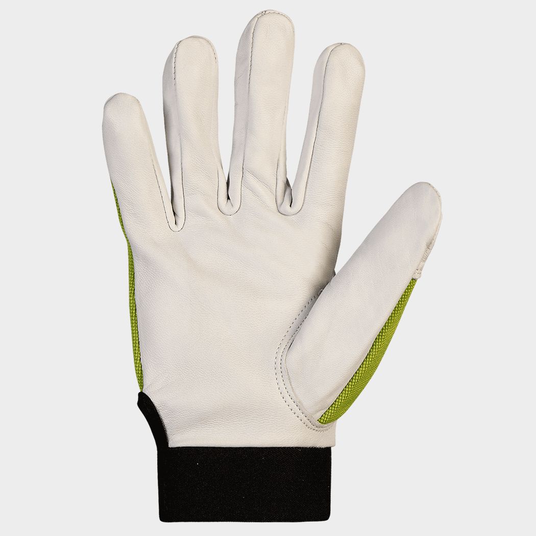 Leather and textile gloves GILT GREEN - 2