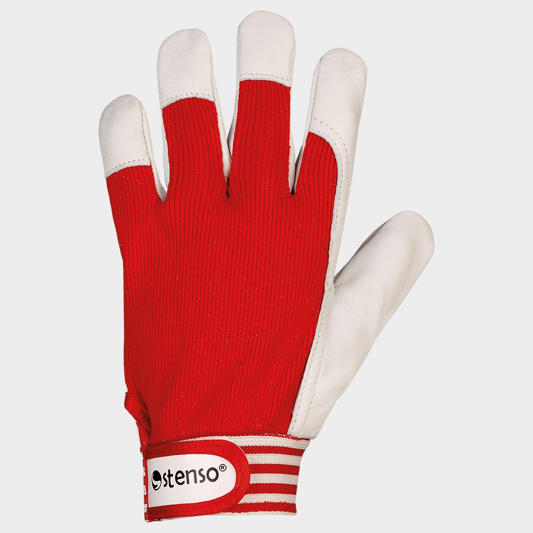 Leather and textile gloves GILT RED - 1