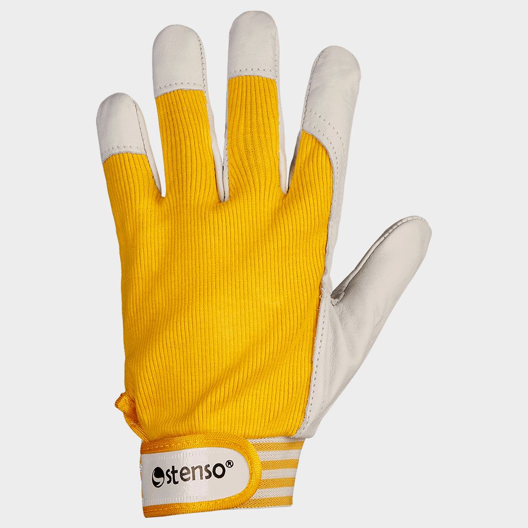 Leather and textile gloves GILT YELLOW - 1