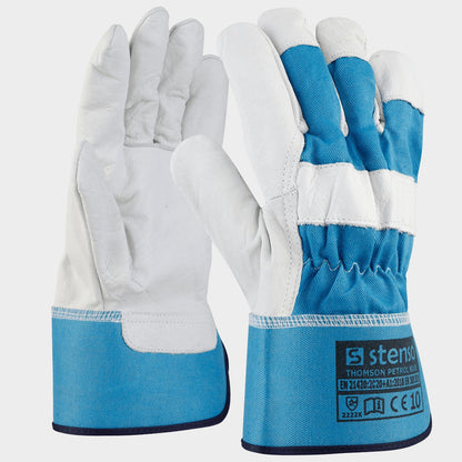 Mănuși din piele și material textil THOMSON ALBASTRU PETROL - 1