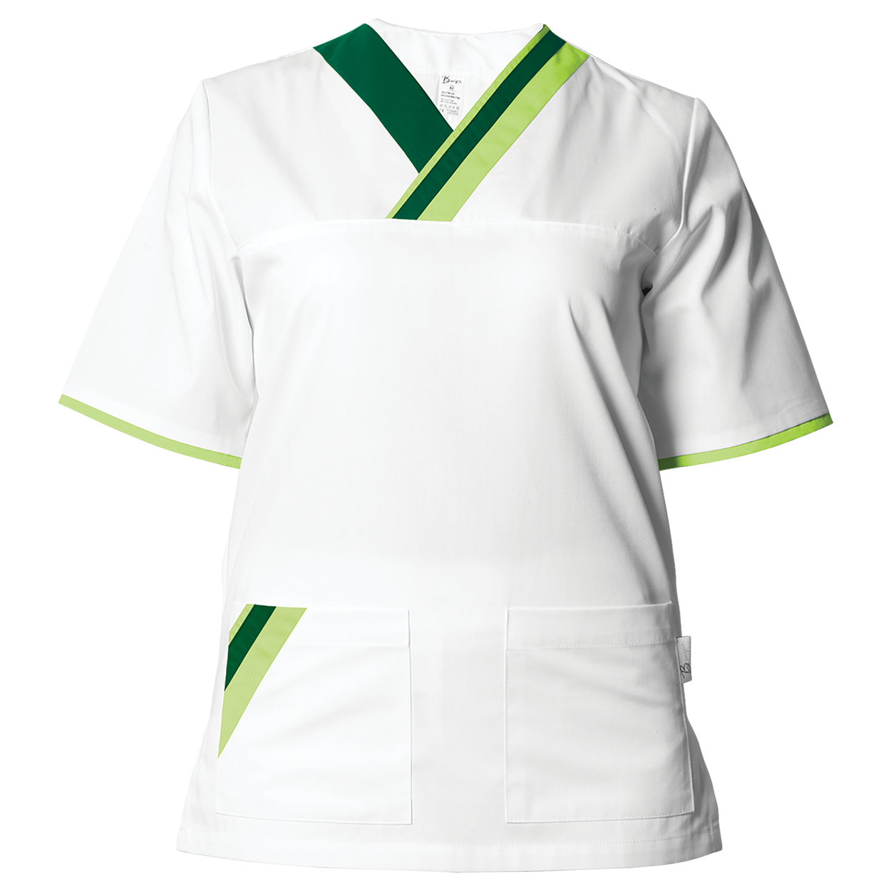 Медицинска туника MARCEL WHITE/GREEN